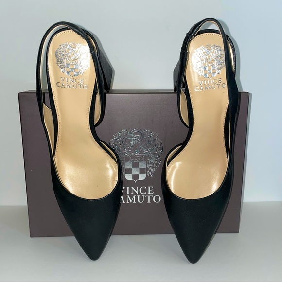Vince Camuto Pointed Toe block heels Women’s Size 8 1/2 Black - Picture 1 of 7